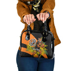 Wests Tigers Shoulder Handbag Golden Wattle Floral Polynesian - Australian Flower - Rugby Mascot