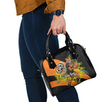 Wests Tigers Shoulder Handbag Golden Wattle Floral Polynesian - Australian Flower - Rugby Mascot