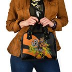 Wests Tigers Shoulder Handbag Golden Wattle Floral Polynesian - Australian Flower - Rugby Mascot