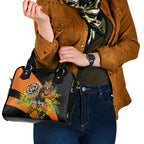 Wests Tigers Shoulder Handbag Golden Wattle Floral Polynesian - Australian Flower - Rugby Mascot