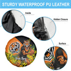 Wests Tigers Spare Tire Cover Golden Wattle Floral Polynesian - Australian Flower - Rugby Mascot