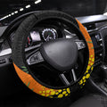 Wests Tigers Steering Wheel Cover Golden Wattle Floral Polynesian - Australian Flower - Rugby Mascot