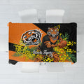 Wests Tigers Tablecloth Golden Wattle Floral Polynesian - Australian Flower - Rugby Mascot