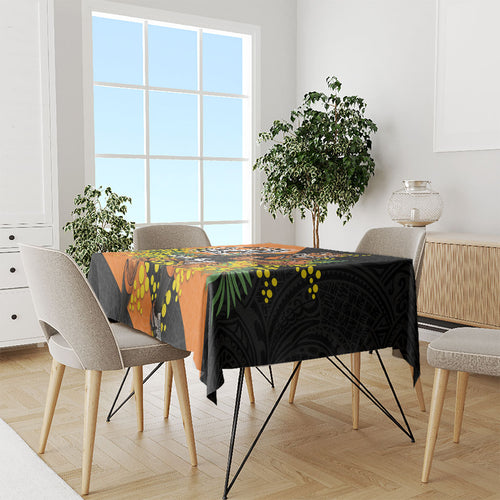 Wests Tigers Tablecloth Golden Wattle Floral Polynesian - Australian Flower - Rugby Mascot