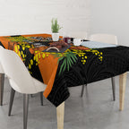 Wests Tigers Tablecloth Golden Wattle Floral Polynesian - Australian Flower - Rugby Mascot
