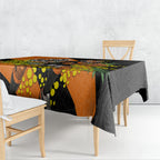 Wests Tigers Tablecloth Golden Wattle Floral Polynesian - Australian Flower - Rugby Mascot