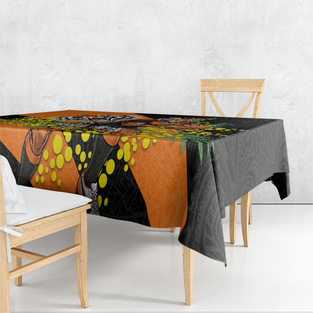 Wests Tigers Tablecloth Golden Wattle Floral Polynesian - Australian Flower - Rugby Mascot