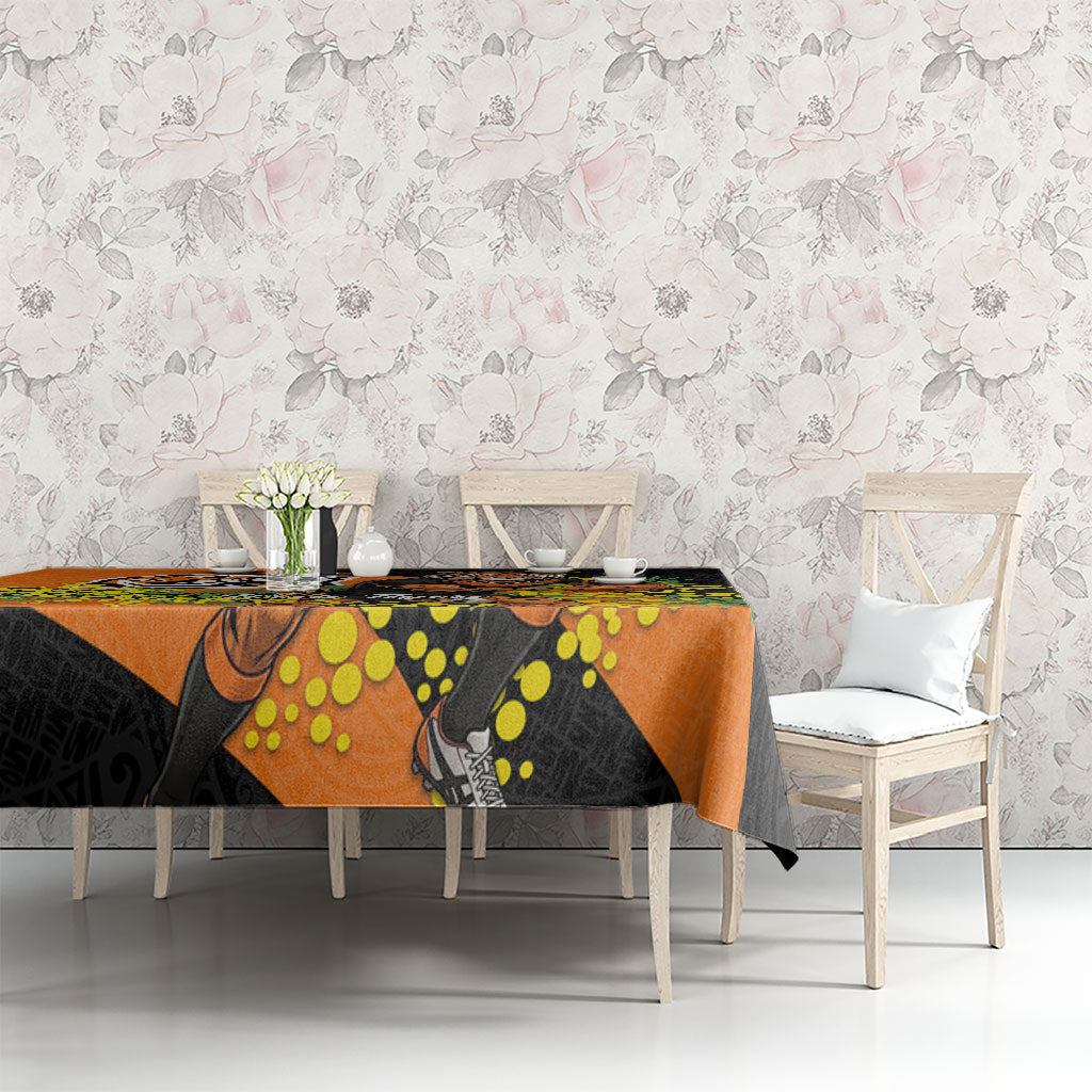 Wests Tigers Tablecloth Golden Wattle Floral Polynesian - Australian Flower - Rugby Mascot