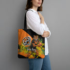 Wests Tigers Tote Bag Golden Wattle Floral Polynesian - Australian Flower - Rugby Mascot