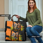 Wests Tigers Travel Bag Golden Wattle Floral Polynesian - Australian Flower - Rugby Mascot