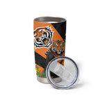 Wests Tigers Tumbler Cup Golden Wattle Floral Polynesian - Australian Flower - Rugby Mascot