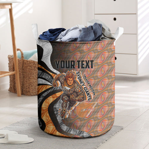 Personalised Greater Western Sydney Giants Laundry Basket Trippy Psychedelic Abstract Art Mascot Football Fans