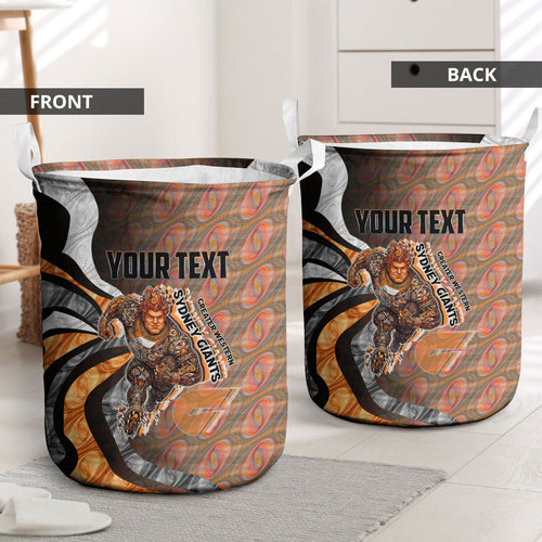 Personalised Greater Western Sydney Giants Laundry Basket Trippy Psychedelic Abstract Art Mascot Football Fans