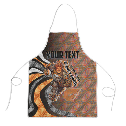 Personalised Greater Western Sydney Giants Apron Trippy Psychedelic Abstract Art Mascot Football Fans