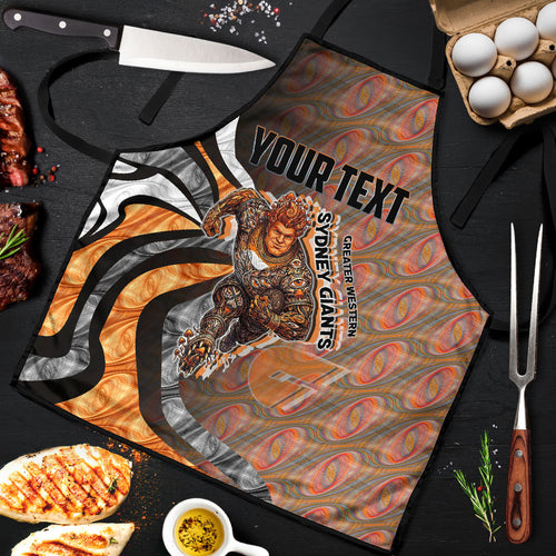 Personalised Greater Western Sydney Giants Apron Trippy Psychedelic Abstract Art Mascot Football Fans