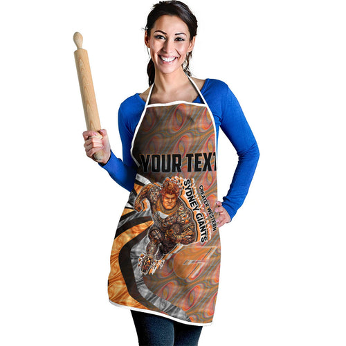 Personalised Greater Western Sydney Giants Apron Trippy Psychedelic Abstract Art Mascot Football Fans