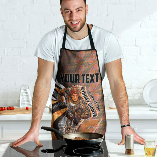 Personalised Greater Western Sydney Giants Apron Trippy Psychedelic Abstract Art Mascot Football Fans