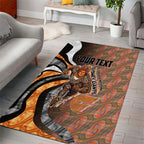 Personalised Greater Western Sydney Giants Area Rug Trippy Psychedelic Abstract Art Mascot Football Fans