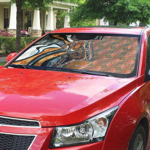 Personalised Greater Western Sydney Giants Auto Sun Shade Trippy Psychedelic Abstract Art Mascot Football Fans