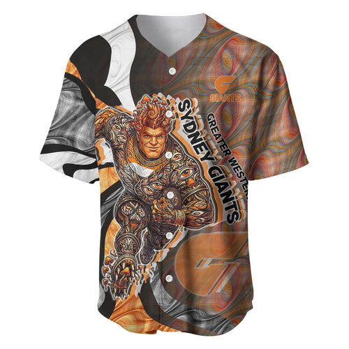 Personalised Greater Western Sydney Giants Baseball Jersey Trippy Psychedelic Abstract Art Mascot Football Fans