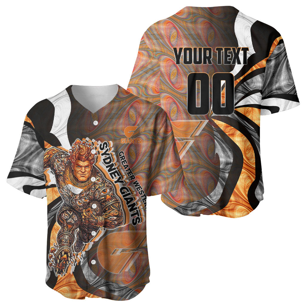 Personalised Greater Western Sydney Giants Baseball Jersey Trippy Psychedelic Abstract Art Mascot Football Fans