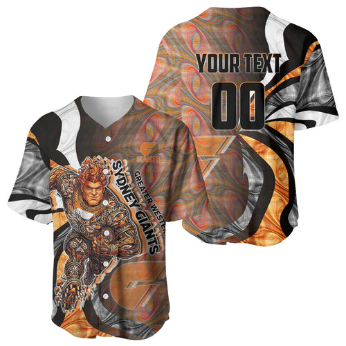 Personalised Greater Western Sydney Giants Baseball Jersey Trippy Psychedelic Abstract Art Mascot Football Fans