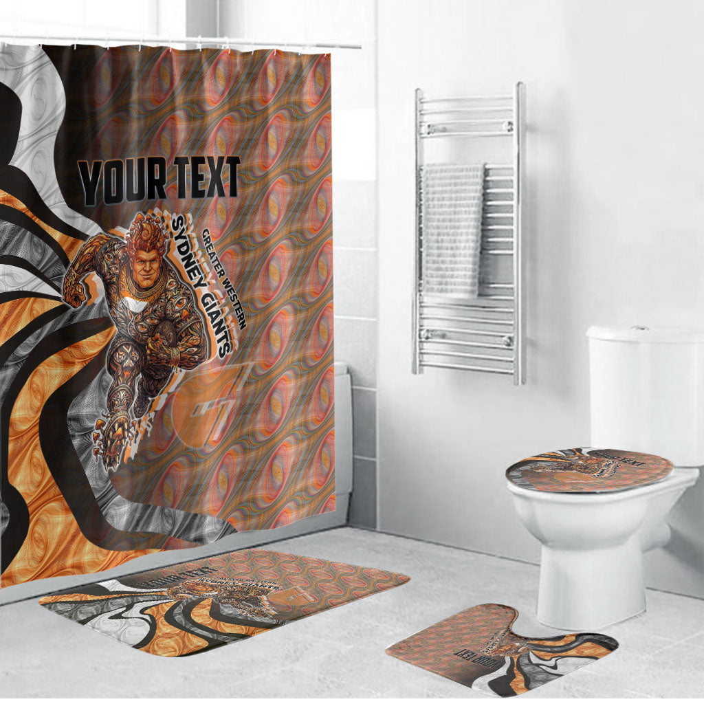 Personalised Greater Western Sydney Giants Bathroom Set Trippy Psychedelic Abstract Art Mascot Football Fans