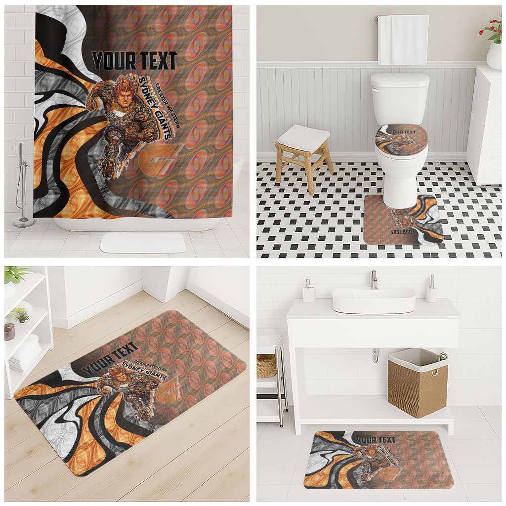 Personalised Greater Western Sydney Giants Bathroom Set Trippy Psychedelic Abstract Art Mascot Football Fans