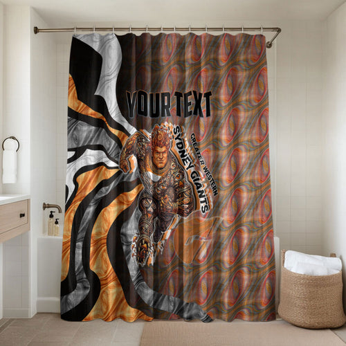 Personalised Greater Western Sydney Giants Bathroom Set Trippy Psychedelic Abstract Art Mascot Football Fans