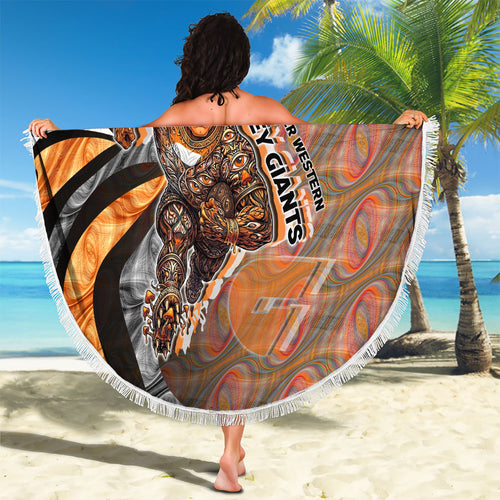 Personalised Greater Western Sydney Giants Beach Blanket Trippy Psychedelic Abstract Art Mascot Football Fans