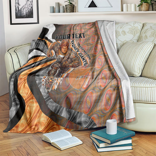 Personalised Greater Western Sydney Giants Blanket Trippy Psychedelic Abstract Art Mascot Football Fans