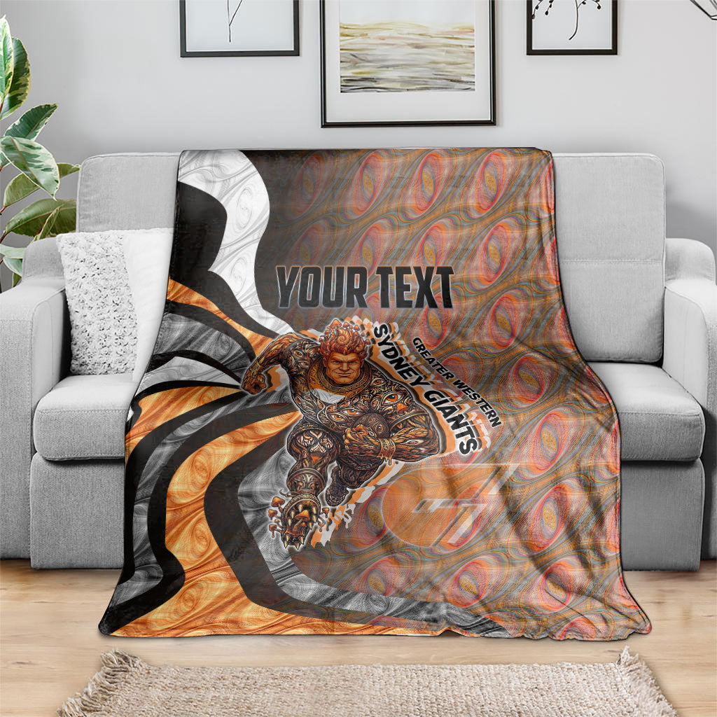 Personalised Greater Western Sydney Giants Blanket Trippy Psychedelic Abstract Art Mascot Football Fans