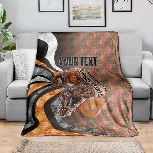 Personalised Greater Western Sydney Giants Blanket Trippy Psychedelic Abstract Art Mascot Football Fans