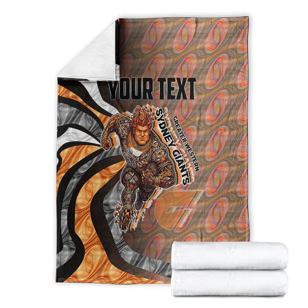 Personalised Greater Western Sydney Giants Blanket Trippy Psychedelic Abstract Art Mascot Football Fans