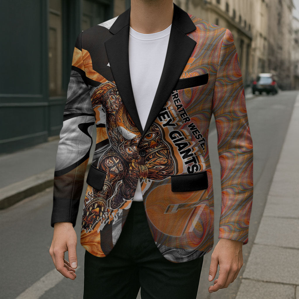 Personalised Greater Western Sydney Giants Blazer Trippy Psychedelic Abstract Art Mascot Football Fans