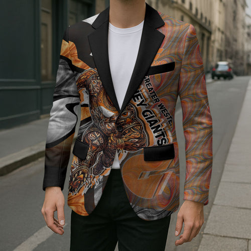 Personalised Greater Western Sydney Giants Blazer Trippy Psychedelic Abstract Art Mascot Football Fans