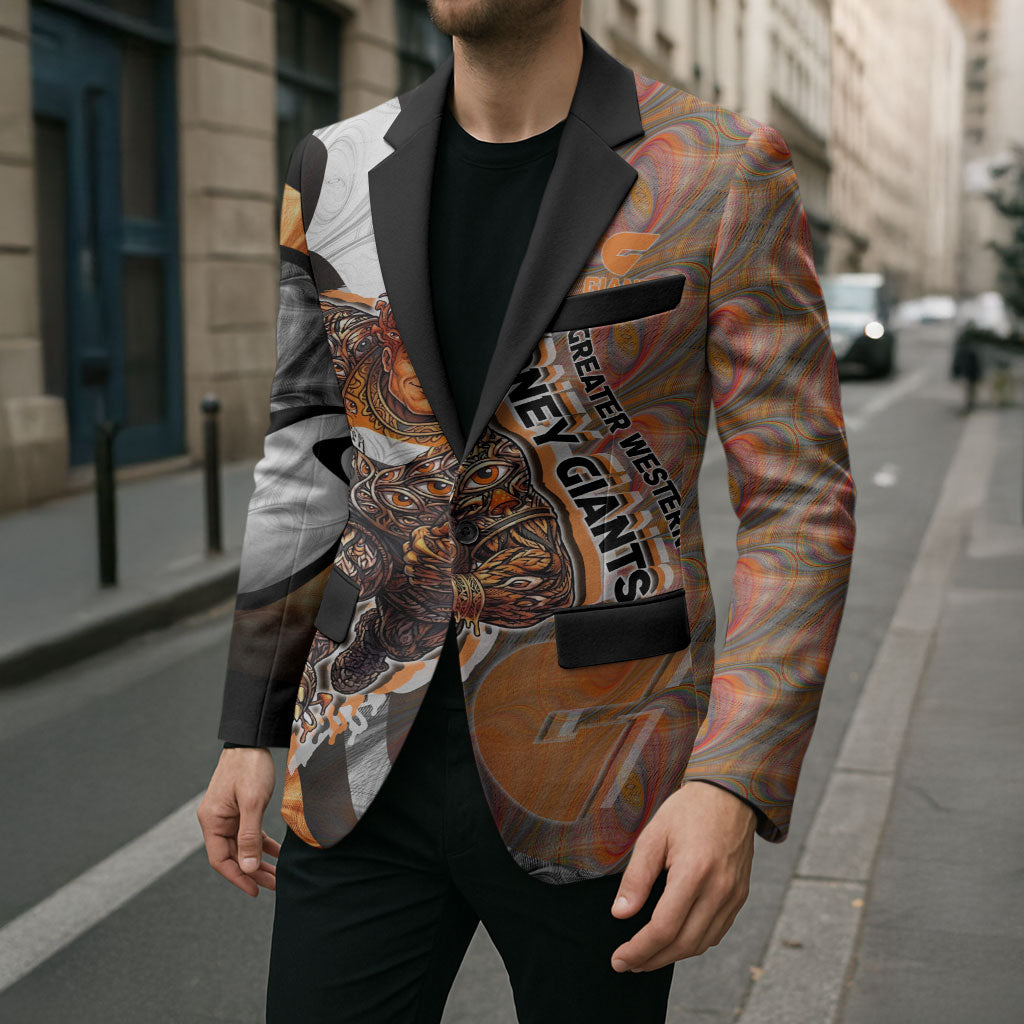 Personalised Greater Western Sydney Giants Blazer Trippy Psychedelic Abstract Art Mascot Football Fans