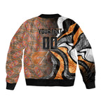 Personalised Greater Western Sydney Giants Bomber Jacket Trippy Psychedelic Abstract Art Mascot Football Fans