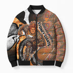 Personalised Greater Western Sydney Giants Bomber Puffer Jacket Trippy Psychedelic Abstract Art Mascot Football Fans