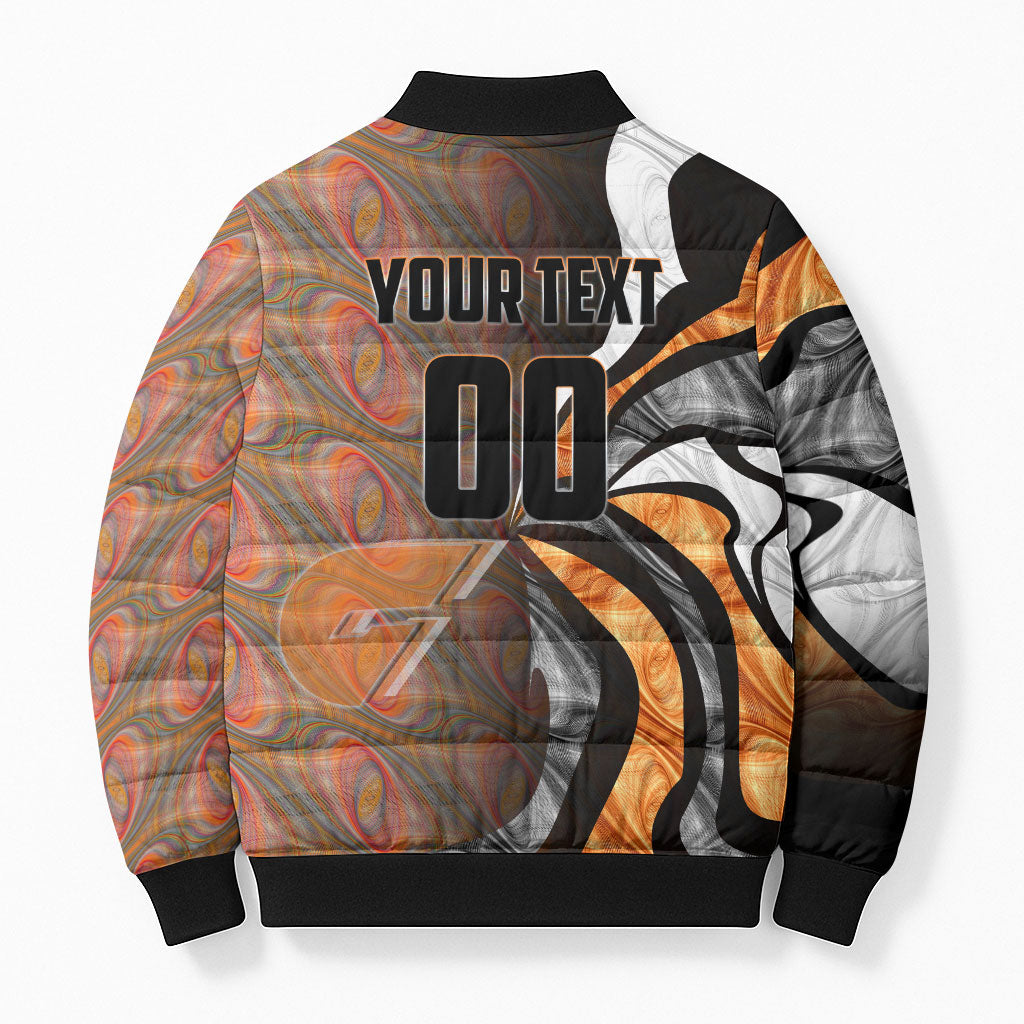 Personalised Greater Western Sydney Giants Bomber Puffer Jacket Trippy Psychedelic Abstract Art Mascot Football Fans
