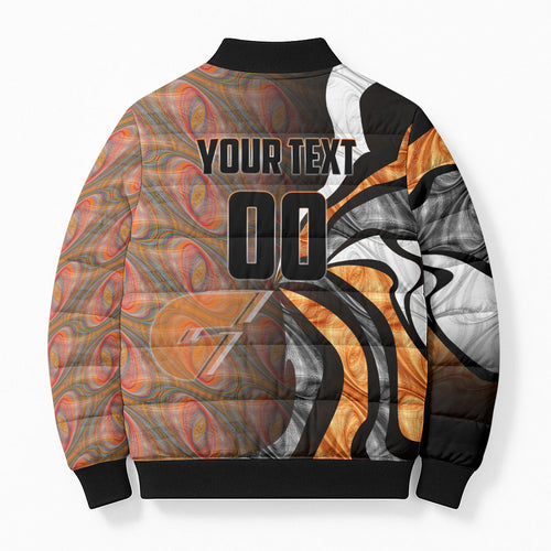 Personalised Greater Western Sydney Giants Bomber Puffer Jacket Trippy Psychedelic Abstract Art Mascot Football Fans