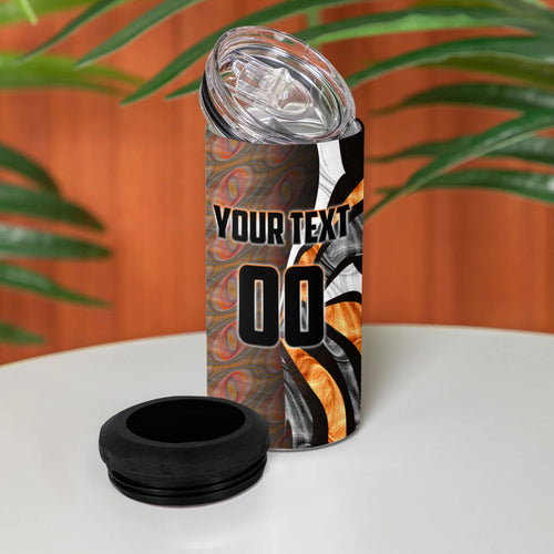 Personalised Greater Western Sydney Giants 4 in 1 Can Cooler Tumbler Trippy Psychedelic Abstract Art Mascot Football Fans