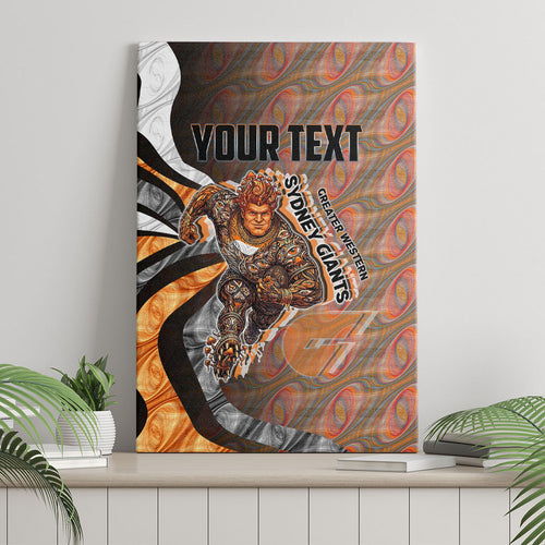 Personalised Greater Western Sydney Giants Canvas Wall Art Trippy Psychedelic Abstract Art Mascot Football Fans