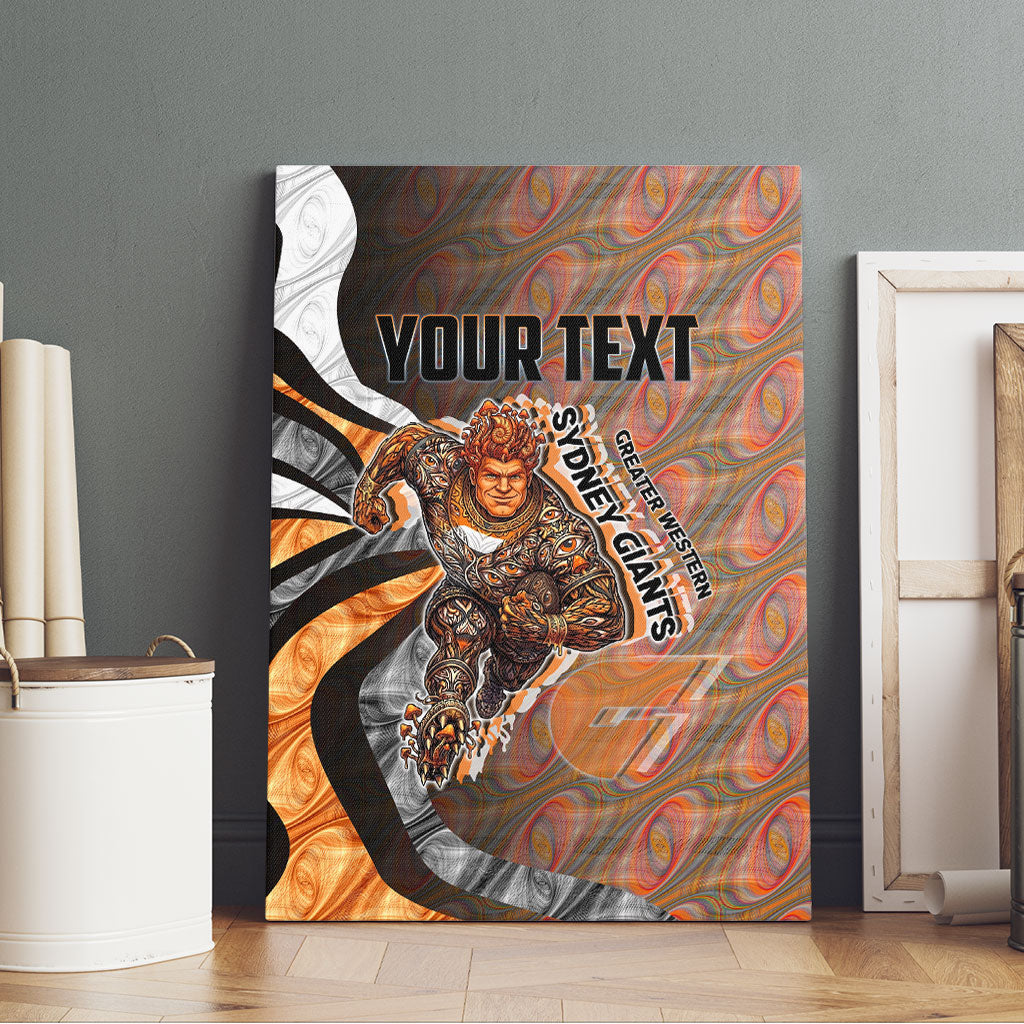 Personalised Greater Western Sydney Giants Canvas Wall Art Trippy Psychedelic Abstract Art Mascot Football Fans