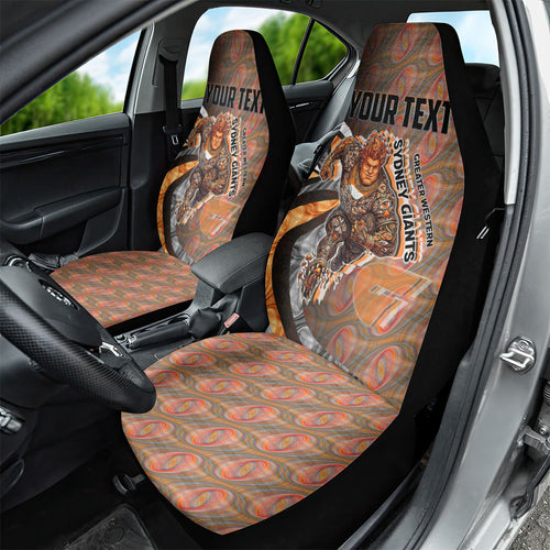 Personalised Greater Western Sydney Giants Car Seat Cover Trippy Psychedelic Abstract Art Mascot Football Fans