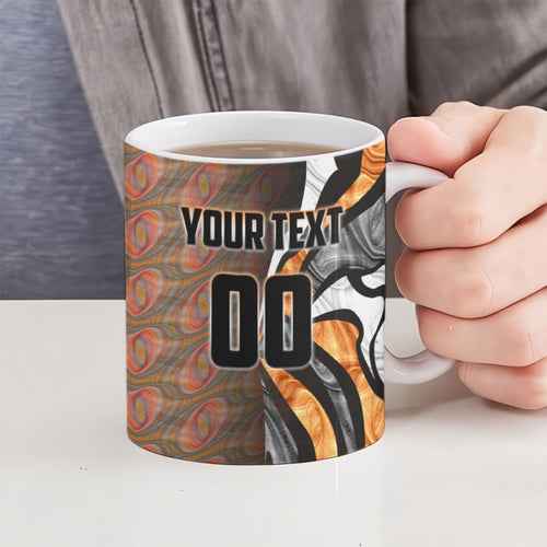 Personalised Greater Western Sydney Giants Ceramic Mug Trippy Psychedelic Abstract Art Mascot Football Fans