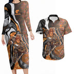 Personalised Greater Western Sydney Giants Couples Matching Long Sleeve Bodycon Dress and Hawaiian Shirt Trippy Psychedelic Abstract Art Mascot Football Fans