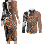 Personalised Greater Western Sydney Giants Couples Matching Long Sleeve Bodycon Dress and Long Sleeve Button Shirt Trippy Psychedelic Abstract Art Mascot Football Fans