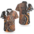 Personalised Greater Western Sydney Giants Couples Matching Off Shoulder Maxi Dress and Hawaiian Shirt Trippy Psychedelic Abstract Art Mascot Football Fans