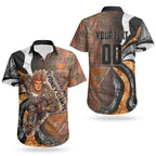 Personalised Greater Western Sydney Giants Couples Matching Off Shoulder Short Dress and Hawaiian Shirt Trippy Psychedelic Abstract Art Mascot Football Fans